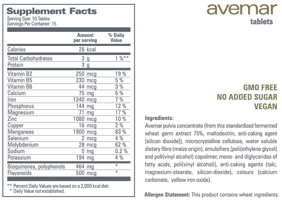 Avemar Fermented Wheat Germ Extract Tablets