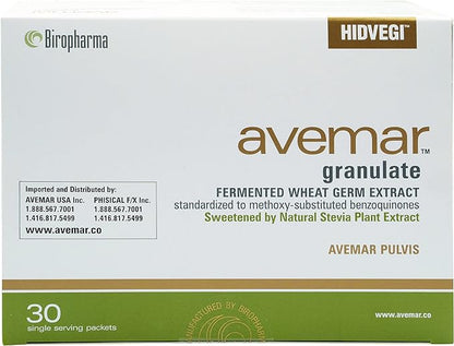 AVEMAR - Daily Immune and Cell Support - Fermented Wheat Germ Extract - Authentic Avemar™ Natural Stevia Granulate - FWGE, Avemar, Pulvis™Instant Drink Mix, 30 Packets